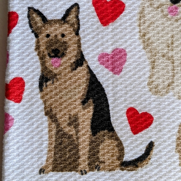 Boston Terrier Frenchie Various Dogs Hearts Set of 2 Kitchen Towel Set Multi NWT - Picture 9 of 14